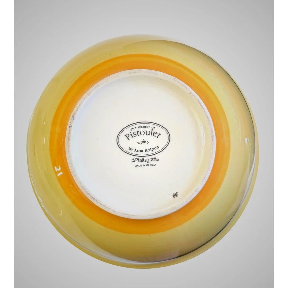 Pfaltzgraff Secrets of Pistoulet Mixing Bowl Set Jana Kolpen Yellow Orange 2pc